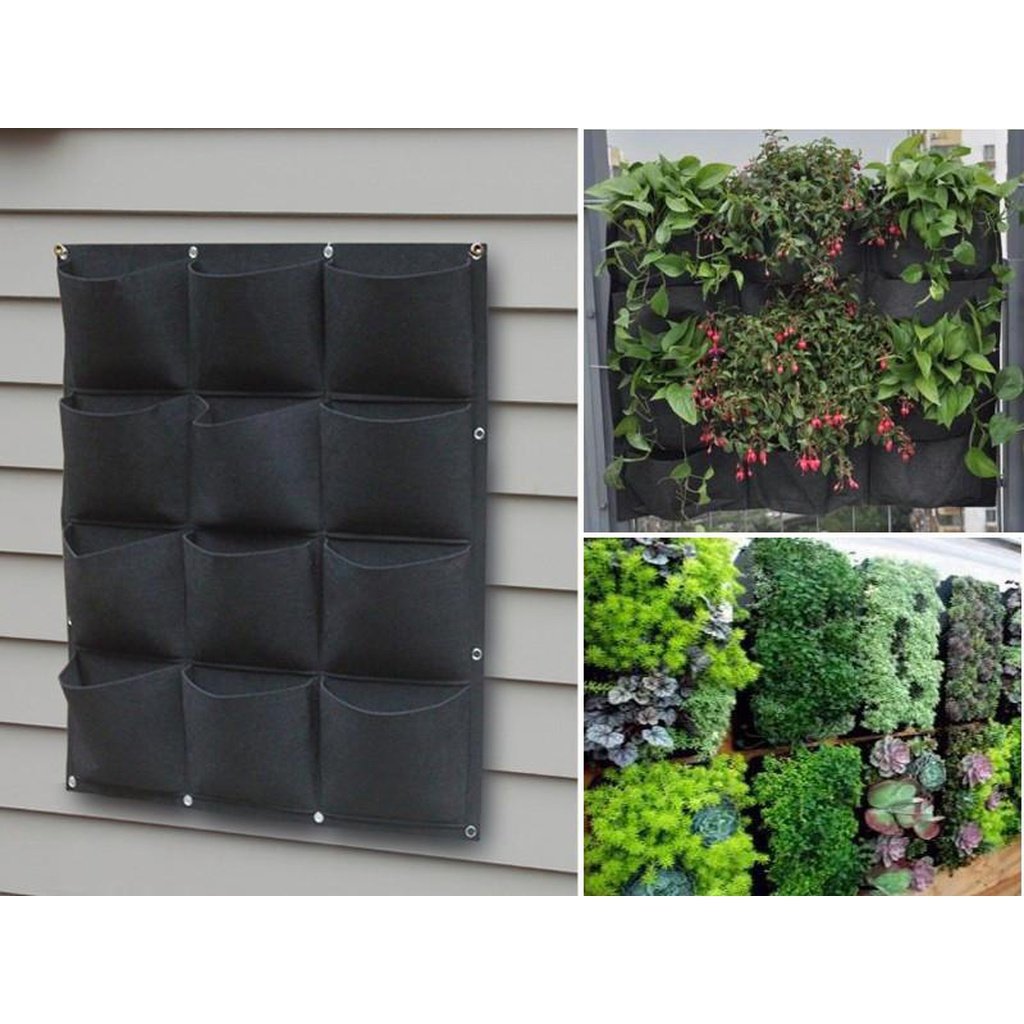12 pocket indoor waterproof vertical living wall planter 12 Pocket Outdoor Vertical Living Wall Planter, Free shipping – NJExpat