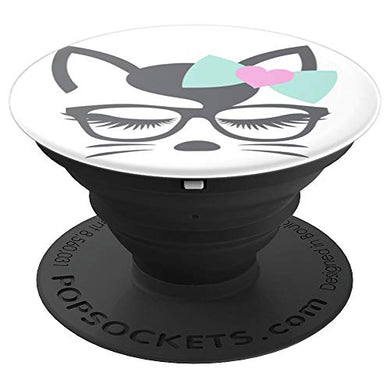 Amazon.com: Animal Faces Series (Cat in Glasses/Bow) Buy Meow! - PopSockets Grip and Stand for Phones and Tablets: Cell Phones & Accessories - NJExpat