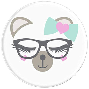 Amazon.com: Animal Faces Series (Bear in Glasses and Bow, heart) - PopSockets Grip and Stand for Phones and Tablets: Cell Phones & Accessories - NJExpat