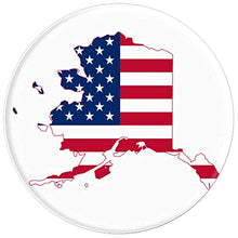 Load image into Gallery viewer, Amazon.com: USA Flag Map of Alaska, Graphic, Classic, Fun Design - PopSockets Grip and Stand for Phones and Tablets: Cell Phones &amp; Accessories - NJExpat