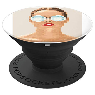 Amazon.com: Lady with Glasses Design, pixelated - PopSockets Grip and Stand for Phones and Tablets: Cell Phones & Accessories - NJExpat
