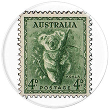 Load image into Gallery viewer, Amazon.com: Australian Koala Stamp 4p Eucalyptus Green - PopSockets Grip and Stand for Phones and Tablets: Cell Phones &amp; Accessories - NJExpat