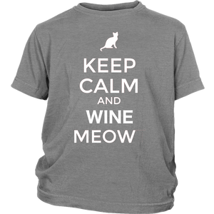 Keep Calm and Wine Meow T-shirt, gift for Wine & Cat Lovers - NJExpat