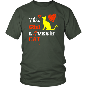 This Girl Loves her Cat T-shirt, hearts gift Tee-shirt - NJExpat