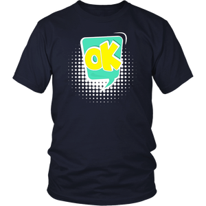 OK! T-shirt Gift Tee Speech Bubble Cartoon Comic Style - NJExpat