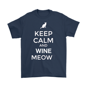 Keep Calm and Wine Meow T-shirt, gift for Wine & Cat Lovers - NJExpat