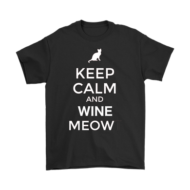 Keep Calm and Wine Meow T-shirt, gift for Wine & Cat Lovers - NJExpat