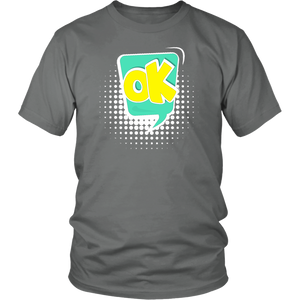 OK! T-shirt Gift Tee Speech Bubble Cartoon Comic Style - NJExpat