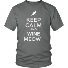 Load image into Gallery viewer, Keep Calm and Wine Meow T-shirt, gift for Wine &amp; Cat Lovers - NJExpat