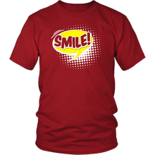 Load image into Gallery viewer, Smile! T-shirt Gift Tee Cartoon Comic Speech Bubble Style - NJExpat