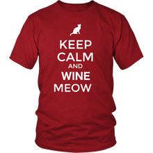 Load image into Gallery viewer, Keep Calm and Wine Meow T-shirt, gift for Wine &amp; Cat Lovers - NJExpat