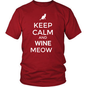 Keep Calm and Wine Meow T-shirt, gift for Wine & Cat Lovers - NJExpat