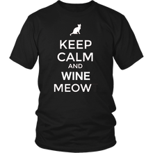 Load image into Gallery viewer, Keep Calm and Wine Meow T-shirt, gift for Wine &amp; Cat Lovers - NJExpat