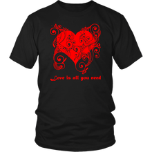 Load image into Gallery viewer, Love is all you need Hearts T-shirt - NJExpat