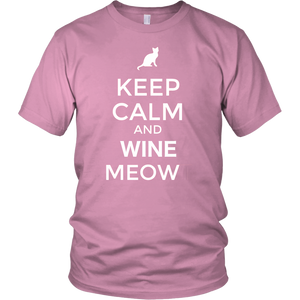 Keep Calm and Wine Meow T-shirt, gift for Wine & Cat Lovers - NJExpat