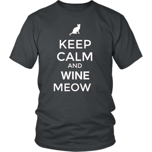 Keep Calm and Wine Meow T-shirt, gift for Wine & Cat Lovers - NJExpat