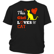 Load image into Gallery viewer, This Girl Loves her Cat T-shirt, hearts gift Tee-shirt - NJExpat