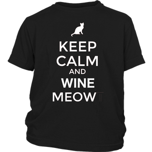 Keep Calm and Wine Meow T-shirt, gift for Wine & Cat Lovers - NJExpat