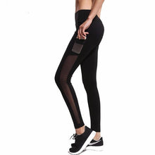 Load image into Gallery viewer, Yoga Patchwork Mesh Leggings With Pocket, free shipping - NJExpat