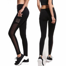 Load image into Gallery viewer, Yoga Patchwork Mesh Leggings With Pocket, free shipping - NJExpat