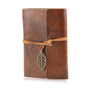 Vintage Leather Cover Loose-leaf String Bound Notebook (Brown), free shipping - NJExpat