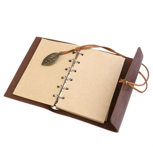 Vintage Leather Cover Loose-leaf String Bound Notebook (Brown), free shipping - NJExpat