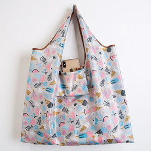 Nylon Large Tote Eco Reusable Polyester Portable Shoulder Handbag Folding Shopping - NJExpat
