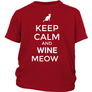 Keep Calm and Wine Meow T-shirt, gift for Wine & Cat Lovers - NJExpat